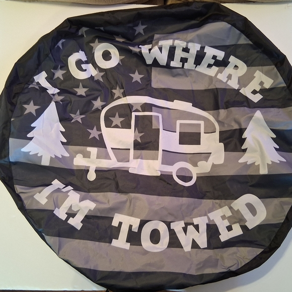 I Go Where I'm Towed Tire Cover 28 - Picture 1 of 8